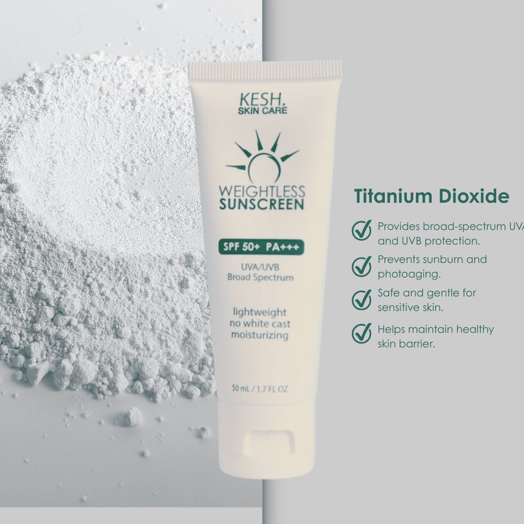 KESH Weightless Sunscreen – SPF50+ PA+++ Broad Spectrum Protection with Niacinamide – Lightweight, No Whitecast, Fragrance-Free – 50ml
