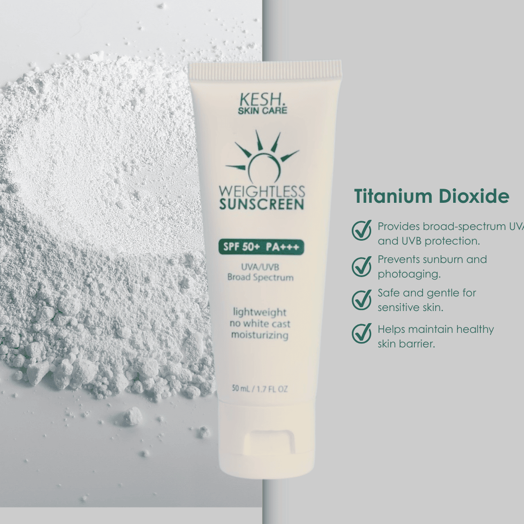 KESH Weightless Sunscreen – SPF50+ PA+++ Broad Spectrum Protection with Niacinamide – Lightweight, No Whitecast, Fragrance-Free – 50ml