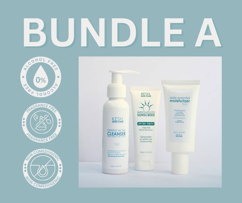 KESH Bundle A – Acne & Daily Protection Set with Moisturizer & Sunscreen