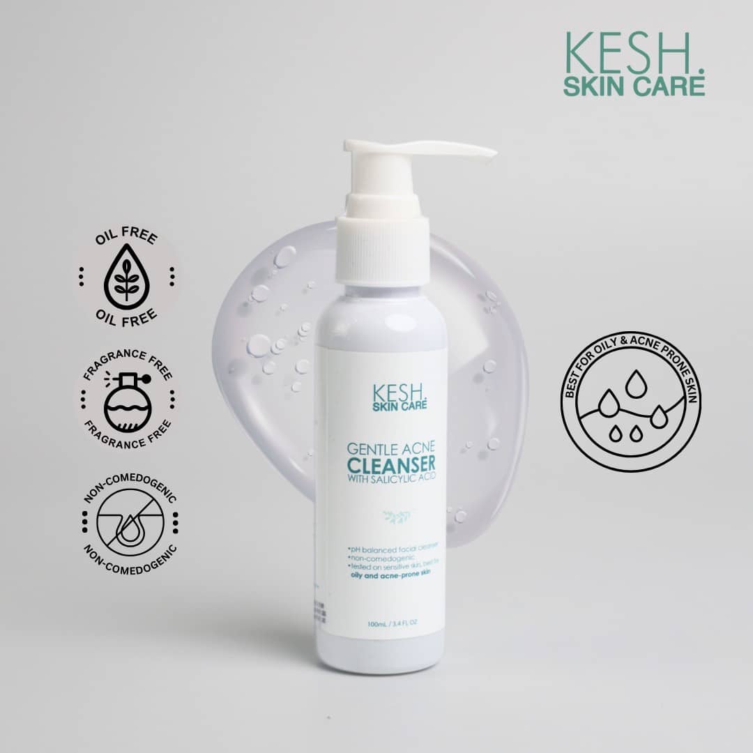 KESH Gentle Acne Cleanser – 2% Salicylic Acid + Allantoin – Deep Pore Cleansing & Acne Control Face Wash – 100ml