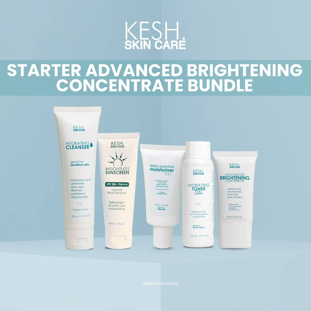 KESH Starter Advanced Brightening Concentrate  Bundle – Hydration, Hyperpigmentation and Pimple Marks Corrector Set
