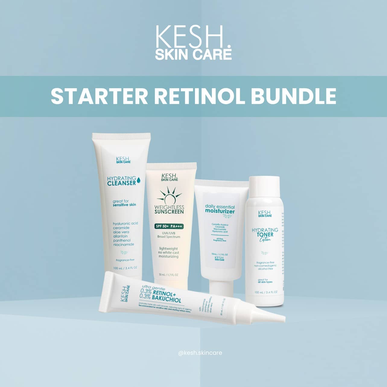 KESH Starter Retinol Bundle – Hydration & Anti-Aging Set for Smooth Skin