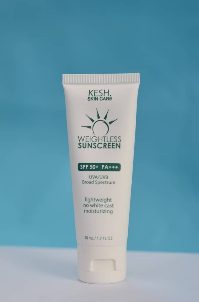 KESH Weightless Sunscreen – SPF50+ PA+++ Broad Spectrum Protection with Niacinamide – Lightweight, No Whitecast, Fragrance-Free – 50ml